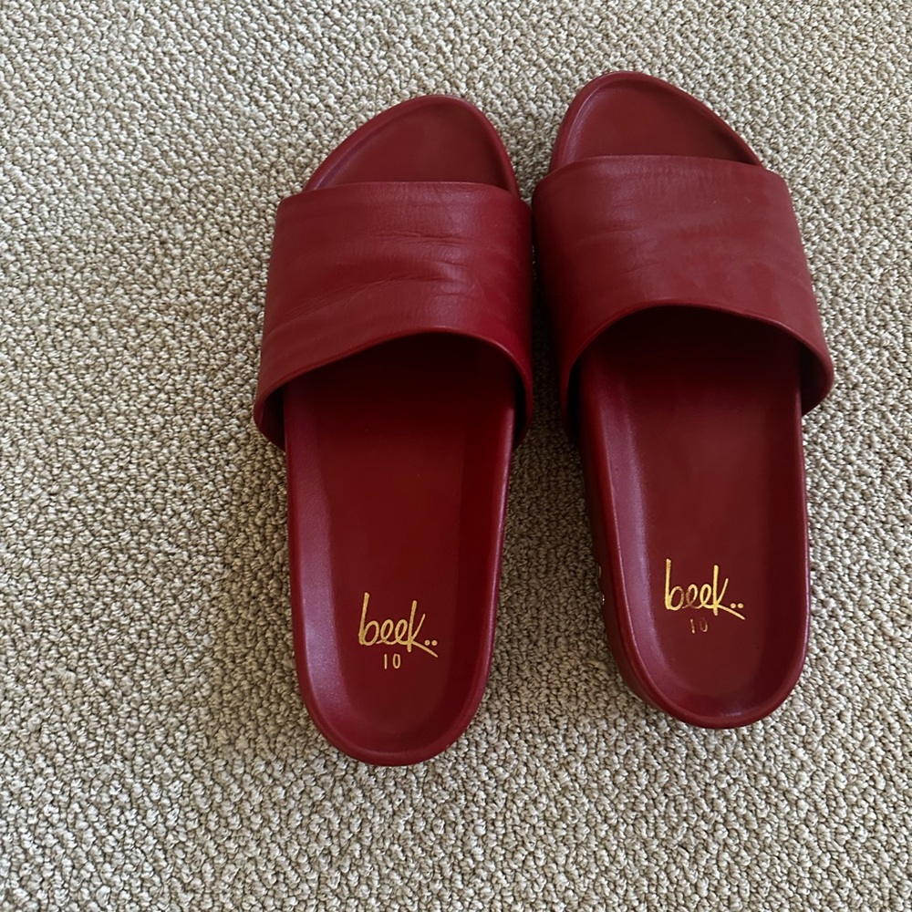 Beek Women's Red Slide Sandals